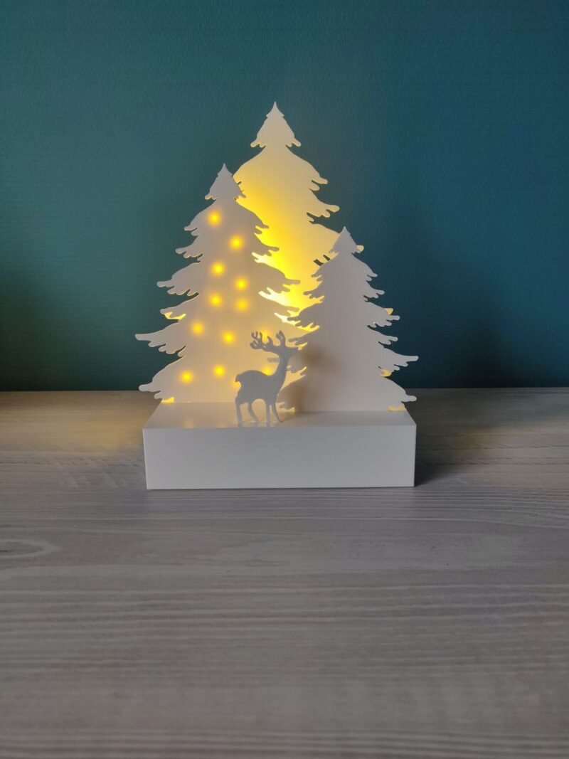 Yılbaşı Noel Işıklandırılabilir Ağaçlardan Dekor 13 cm