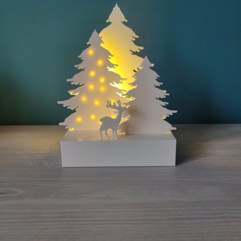 Yılbaşı Noel Işıklandırılabilir Ağaçlardan Dekor 13 cm