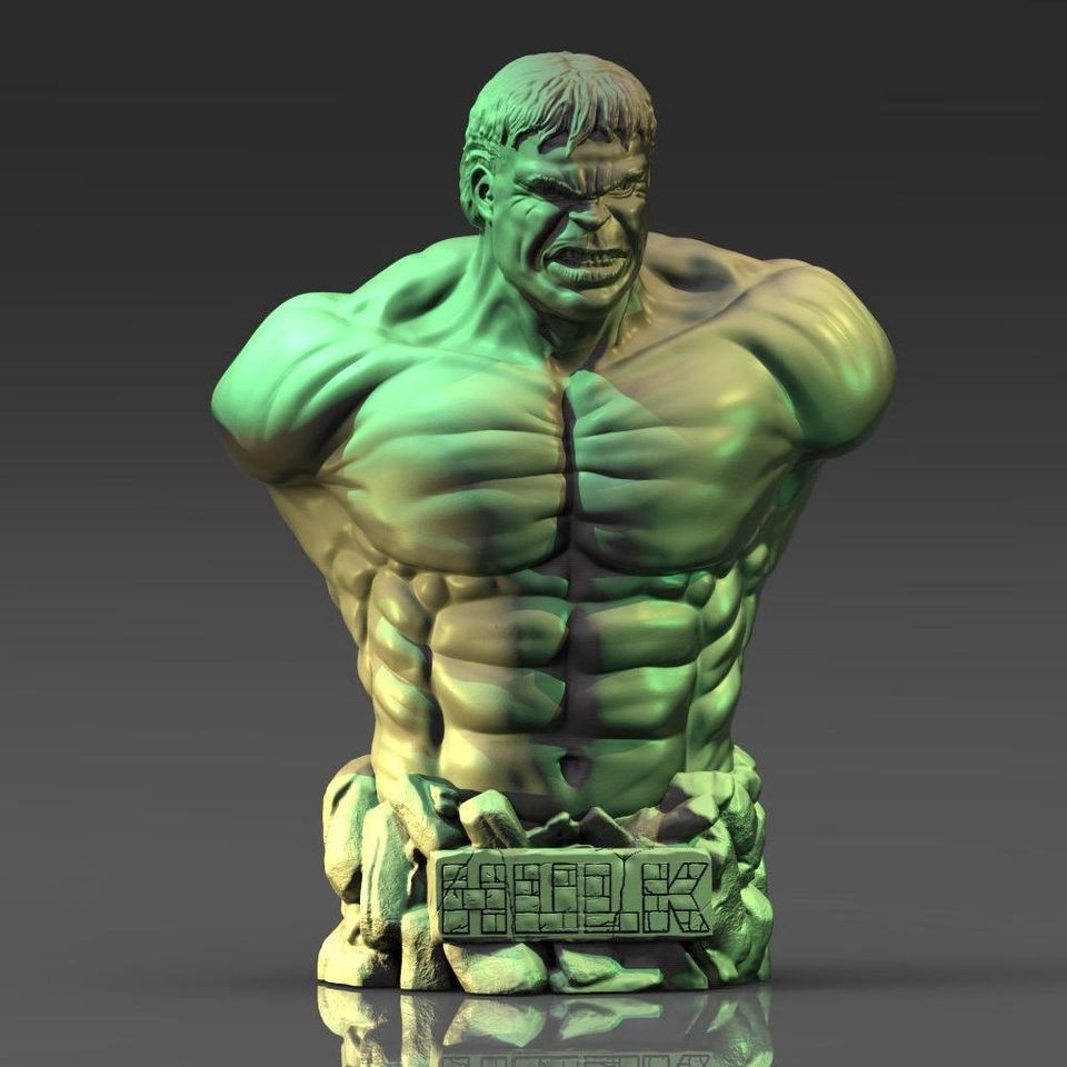 Unbeaten Large Green Giant Bust 18 cm