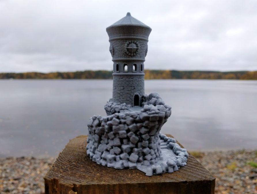Beobachtungsturm-Dekor auf Felsen 15 cm