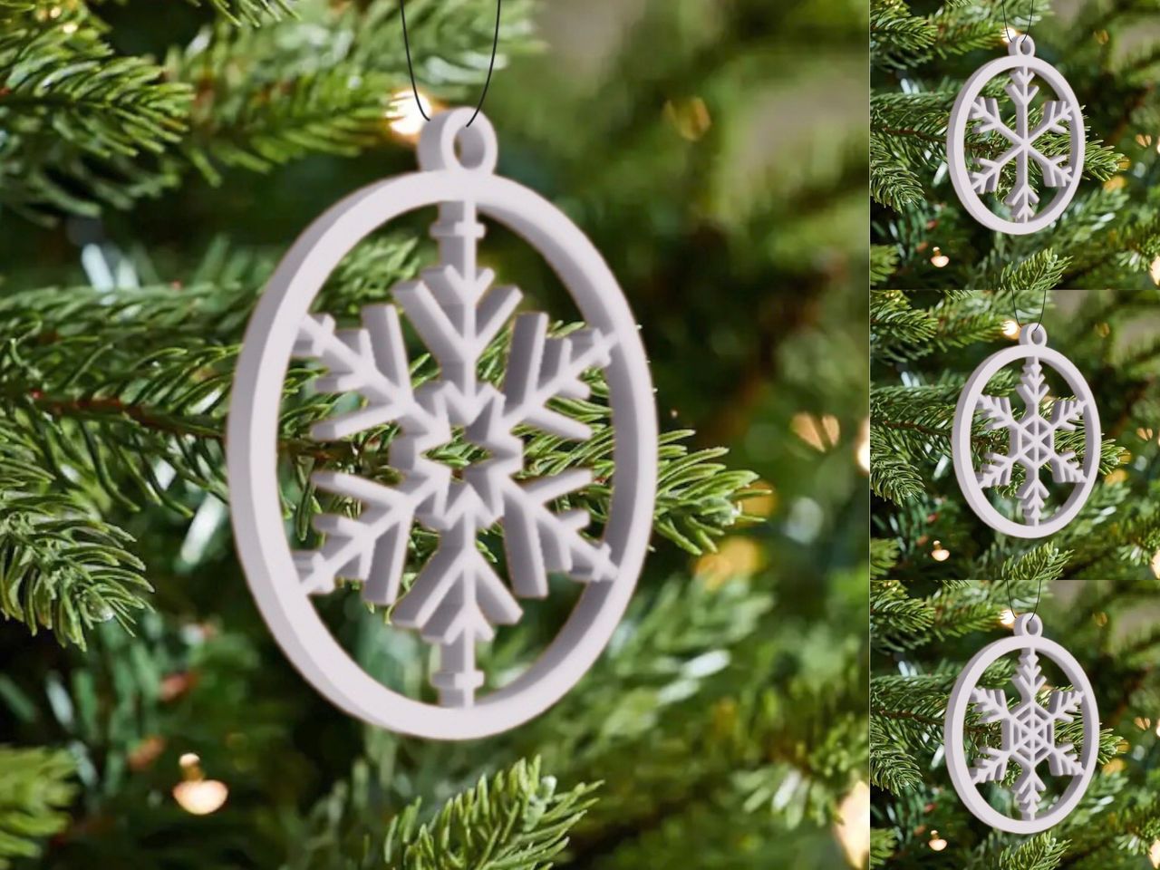 3 Stück 4-teilig Rund Weihnachtsbaum Schmuck 8 cm
