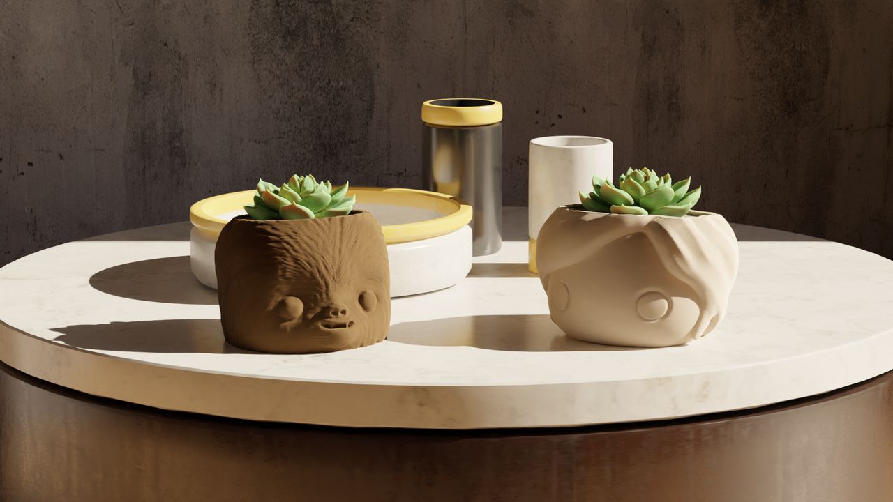 2 Pièces Guerres Spatiales Han Solo Chewbacca Planteur de Plantes 9 cm