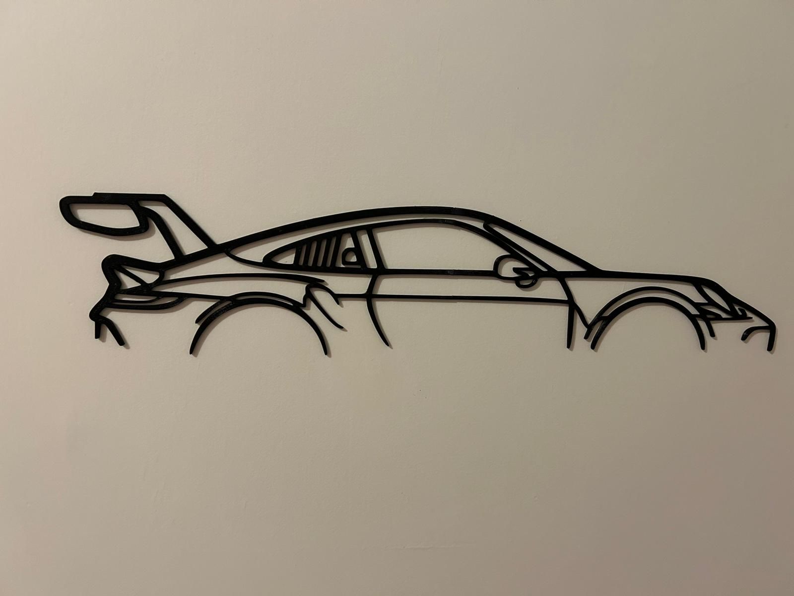 Porche 911-993 GT3 rs Silüet Duvar Dekoru 10 cm