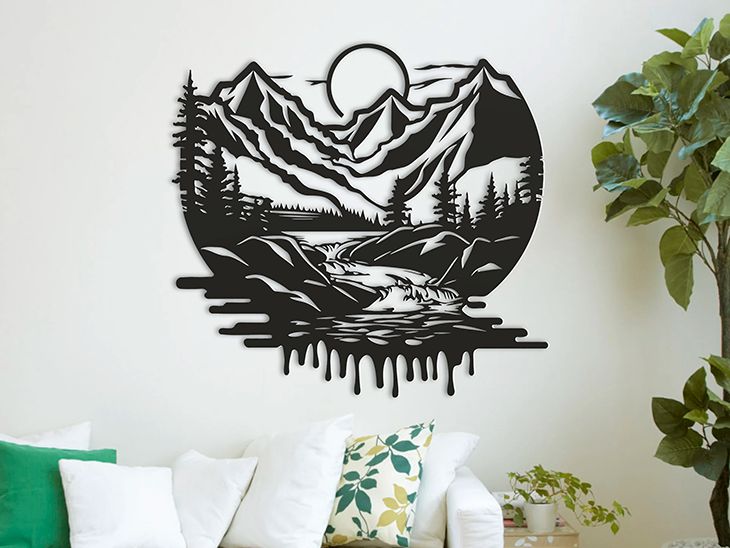 Decoración de Pared Camino del Sol y Montaña 25 cm