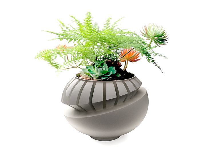 Maceta de Flores y Suculentas de Doble Capa con Diseño 19 cm