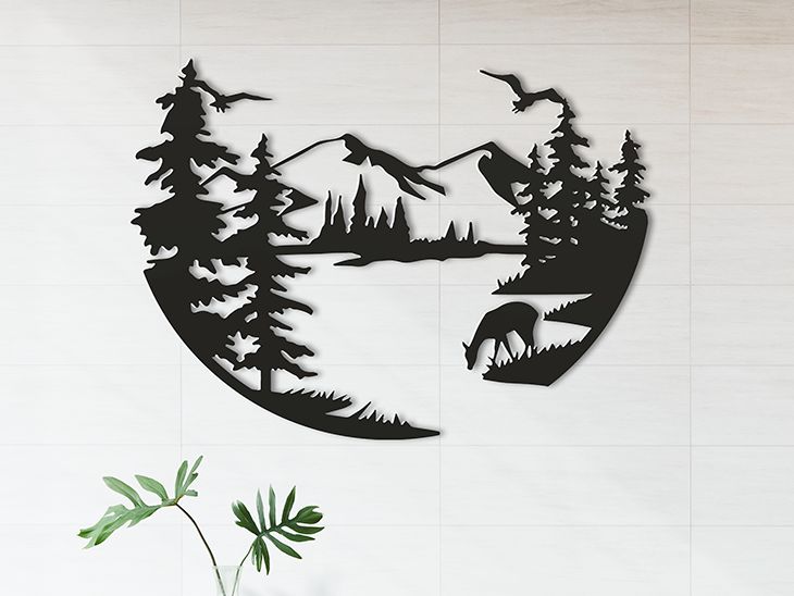 Décoration Murale Rivière dans la Forêt 15 cm