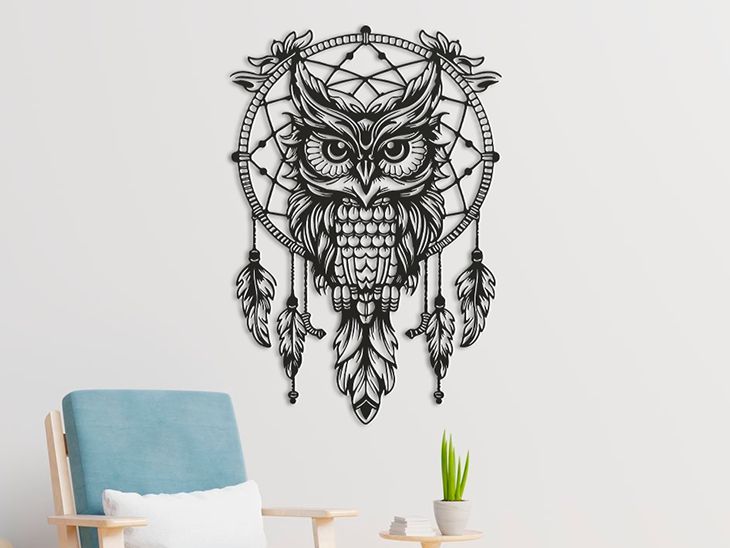 Dreamcatcher Owl Wall Decor 10 cm