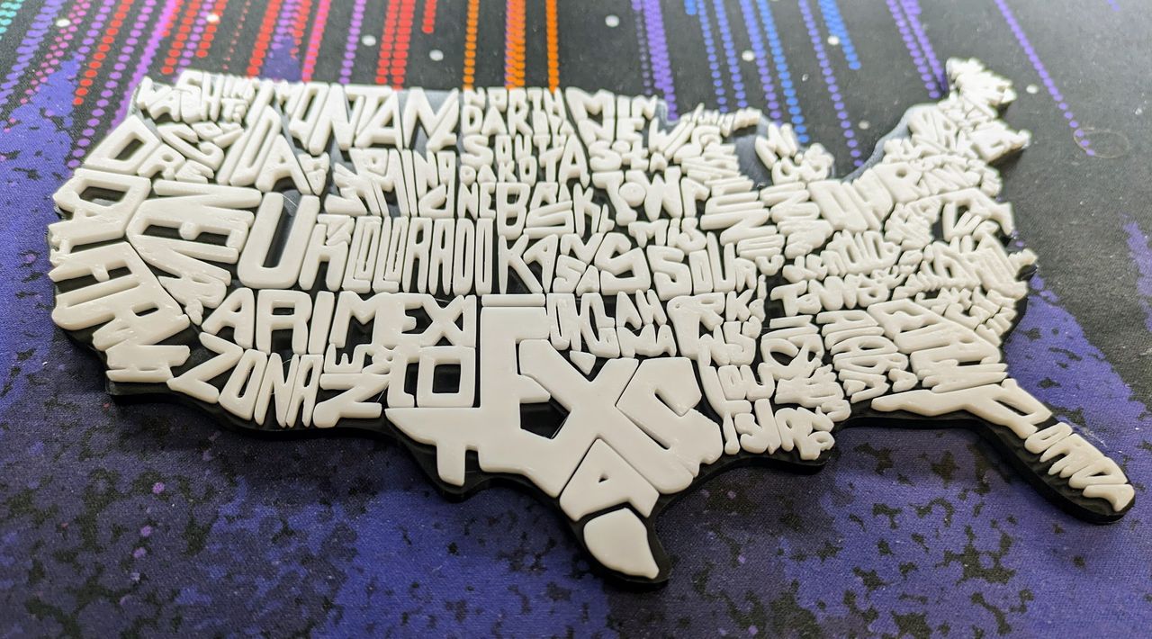 Décoration Murale Régions Géologiques des États-Unis 25 cm