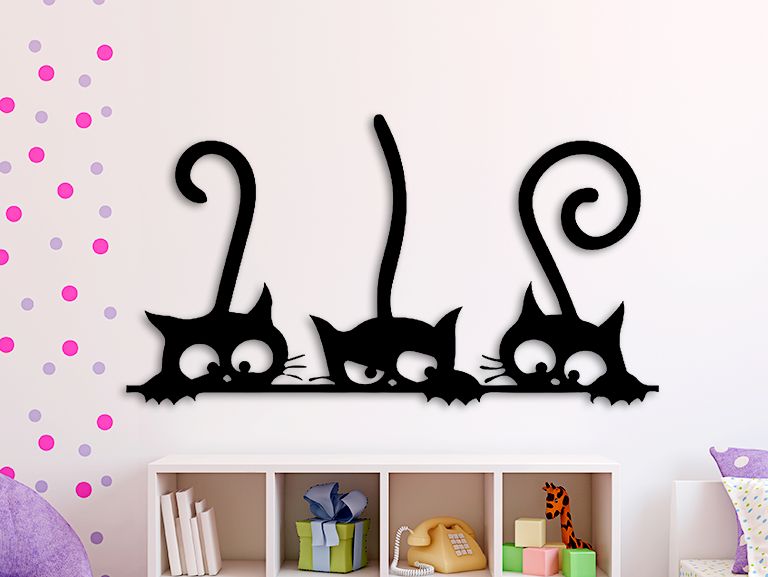 Verwirrte Katzenbabys Wanddekor 30 cm