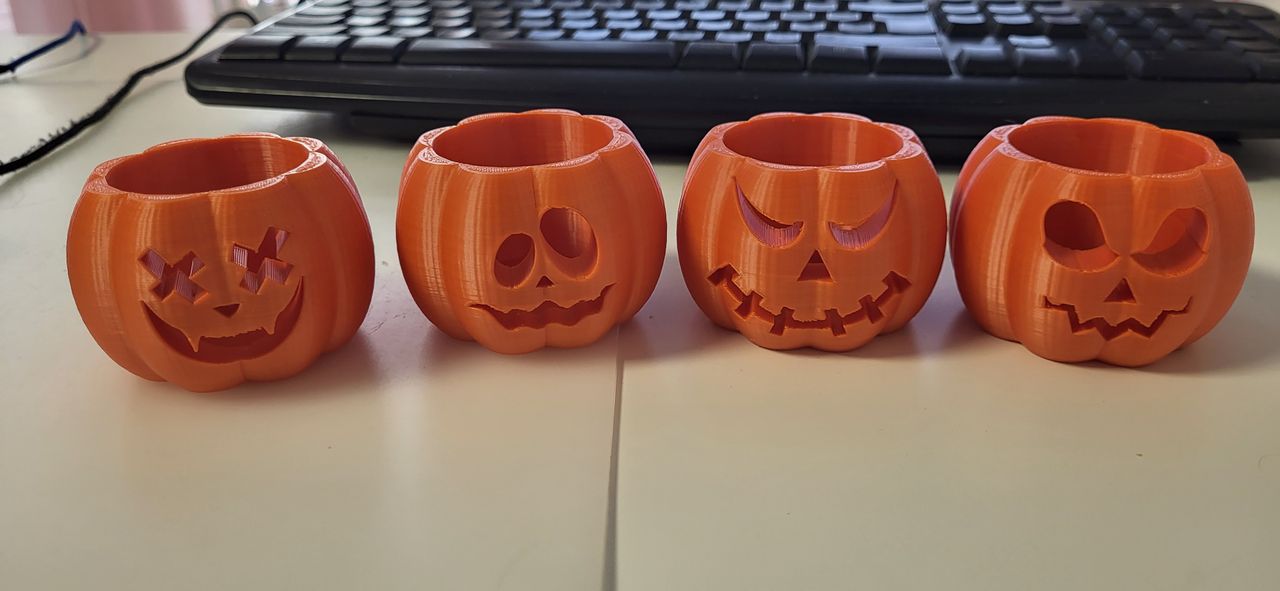 4 Parça Cadılar Bayramı Balkabağı Mini Kapları 19 cm