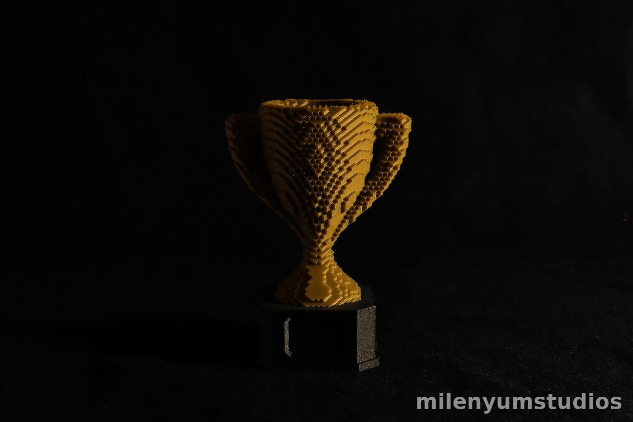 Textured Minecraft Trophy Cup 15 cm