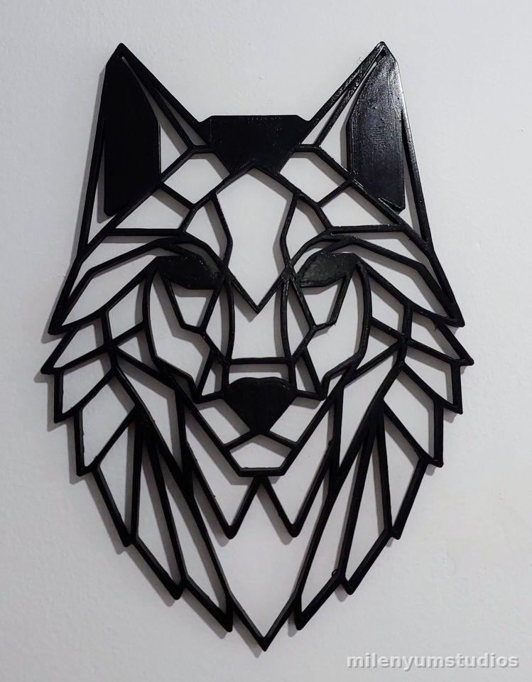 Décoration Murale Tête de Loup Décorative 10 cm
