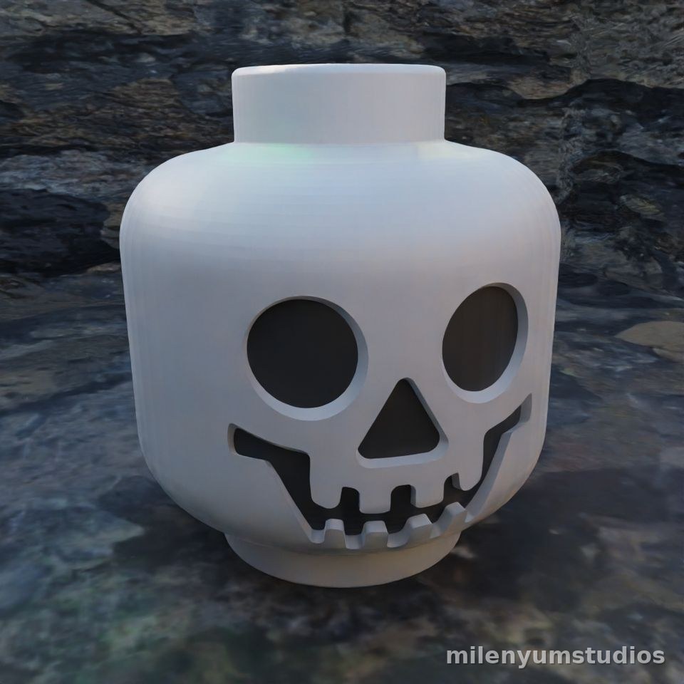Lego Skeleton Skull Vase 11 cm