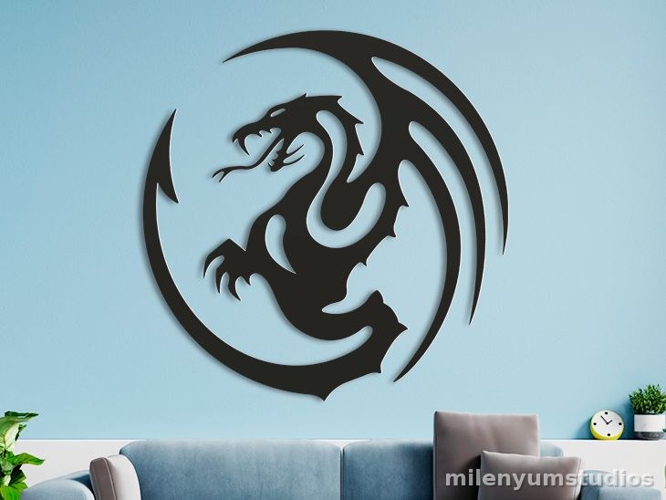 Dragon Patterned Wall Decor 30 cm