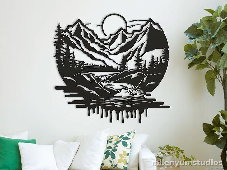 Sun and Mountain Path Wall Decor 25 cm