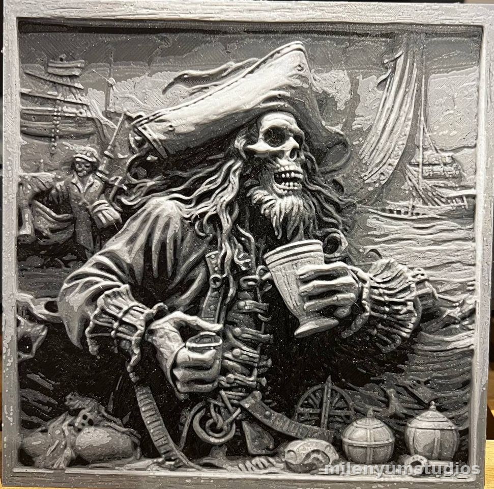 Decoración Pirata Inmortal en Marco 30 cm