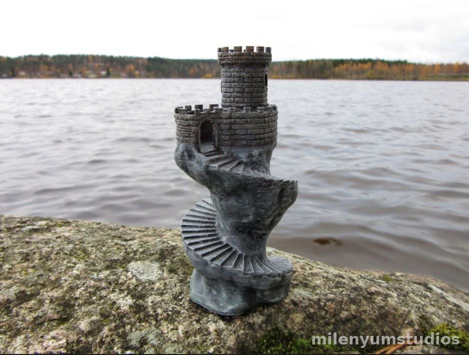 Spiral Eski Kule Dekoru 15 cm