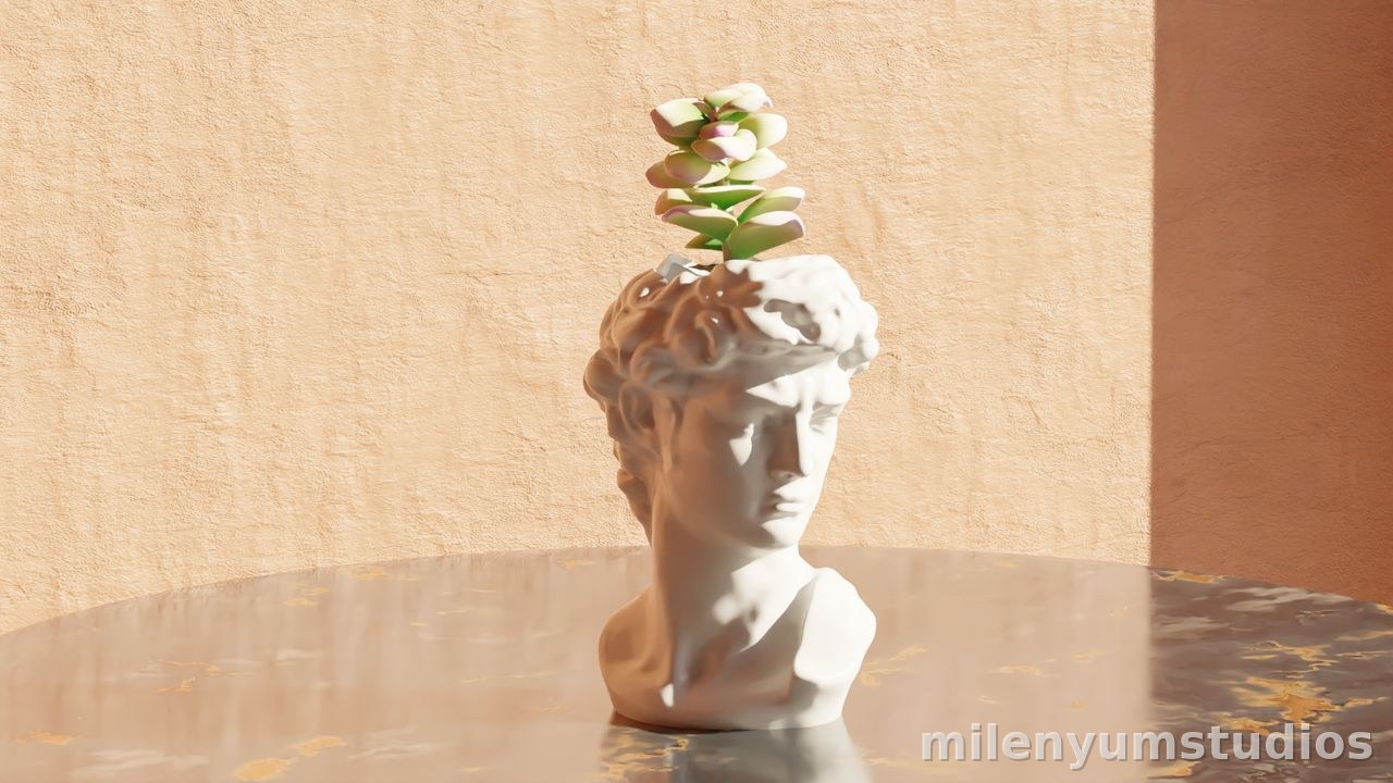 David Michelangelo Kafası Skulent Saksısı 13 cm