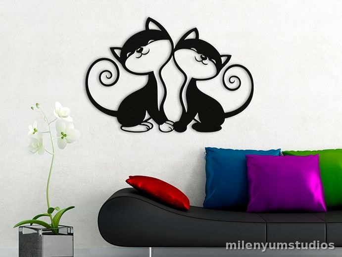 Décoration Murale Chats Amoureux 30 cm