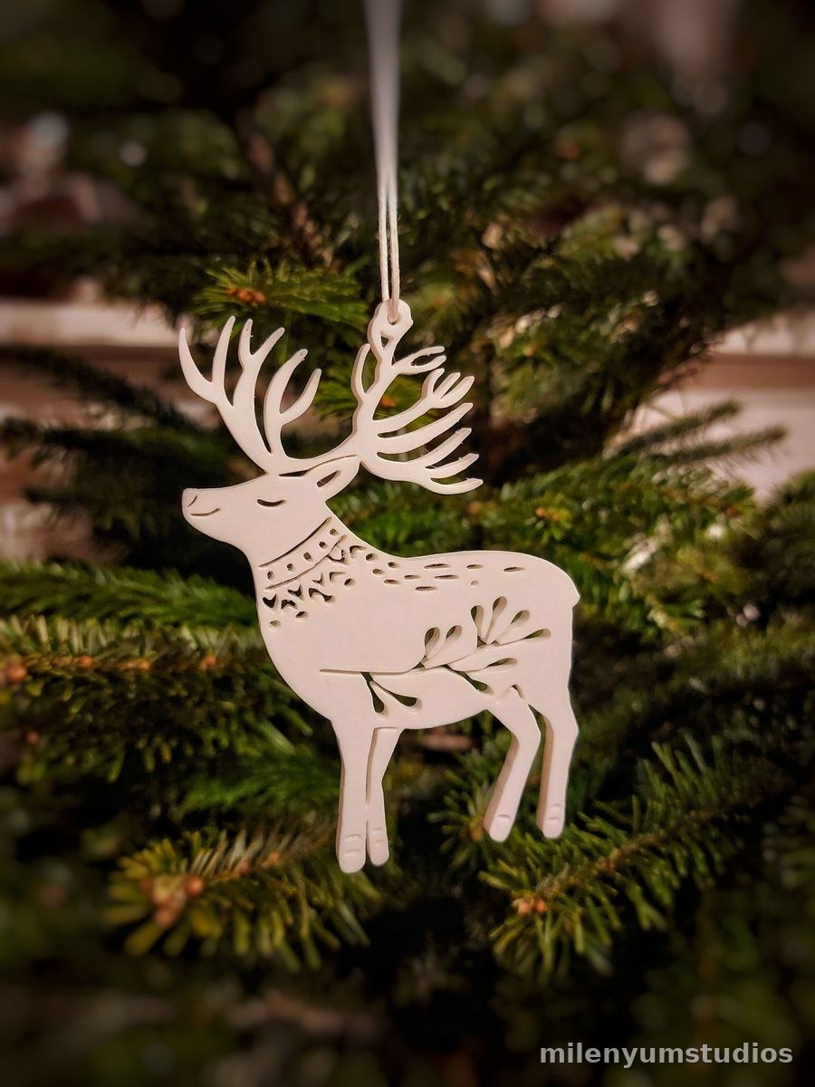 5 Pieces Christmas Reindeer Tree Ornament 9 cm