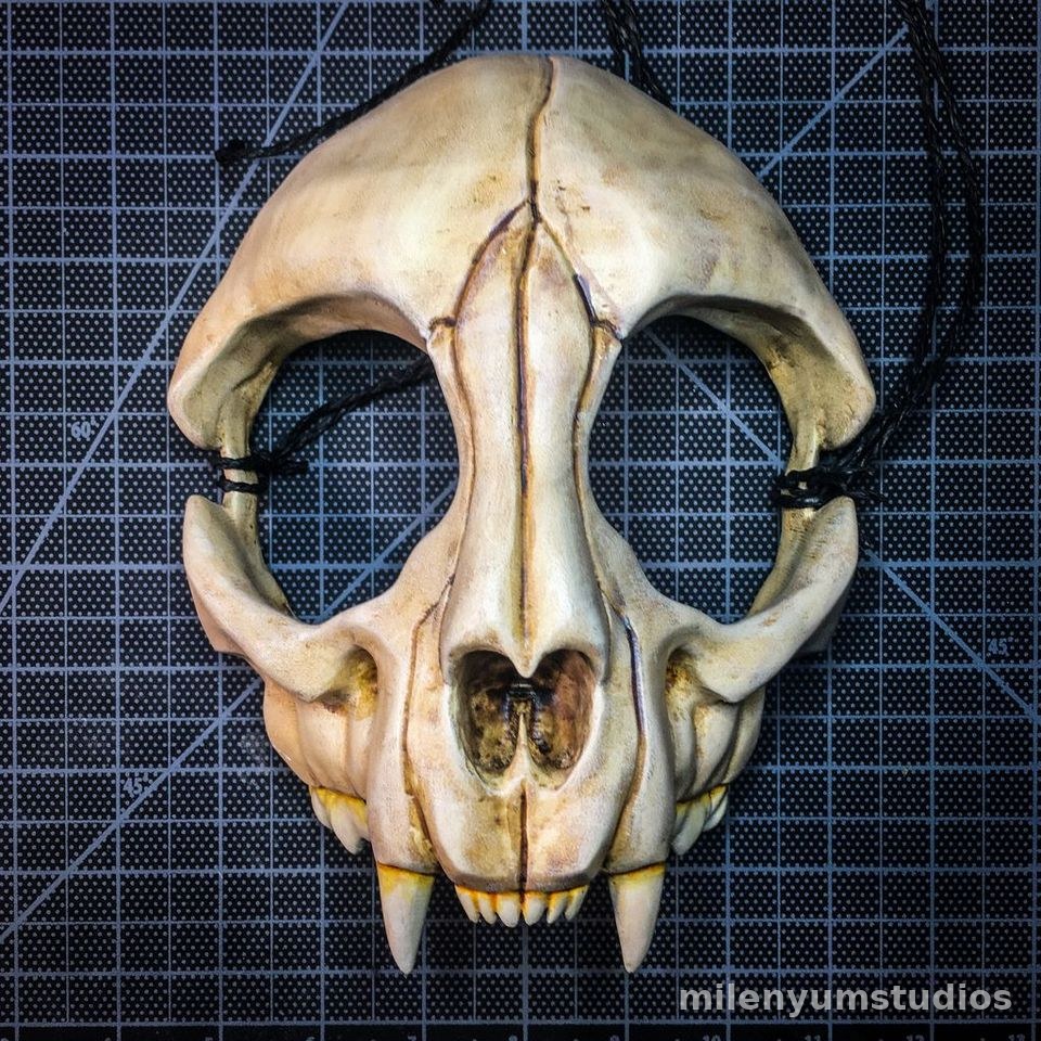 Vintage Katzenkopf Maske 18 cm